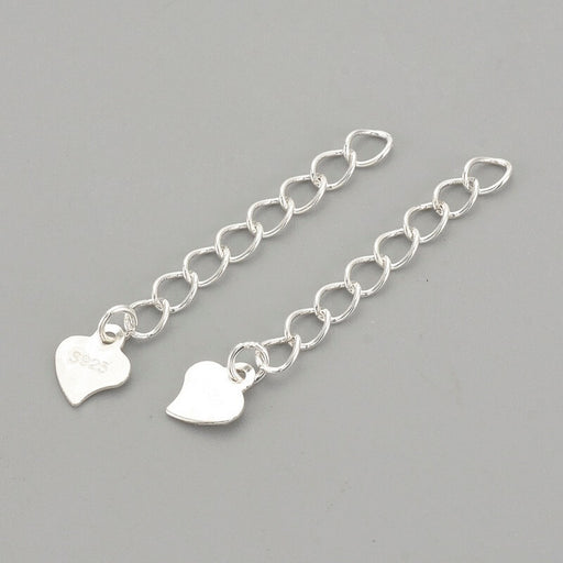 Chaîne d'extension en argent 925 avec coeur 32mm (1)