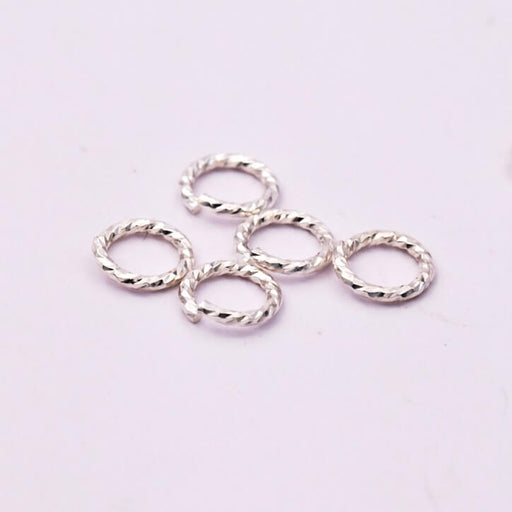 Kaufen Sie Perlen in der Schweiz Biegeringe gestreift Sterling Silber 5x0.7mm (5)