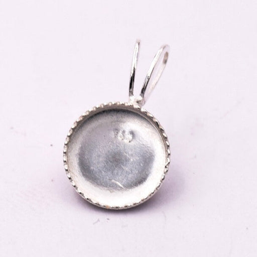 Kaufen Sie Perlen in der Schweiz Anhänger rund für Cabochon 8mm in Sterlingsilber (1)