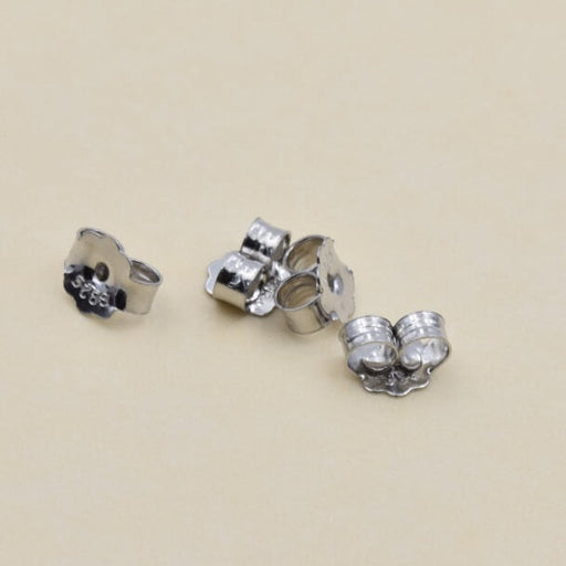 Kaufen Sie Perlen in der Schweiz Ohrstecker-Verschlüsse - Sterlingsilber 925 rhodiniert - 6 mm (4)