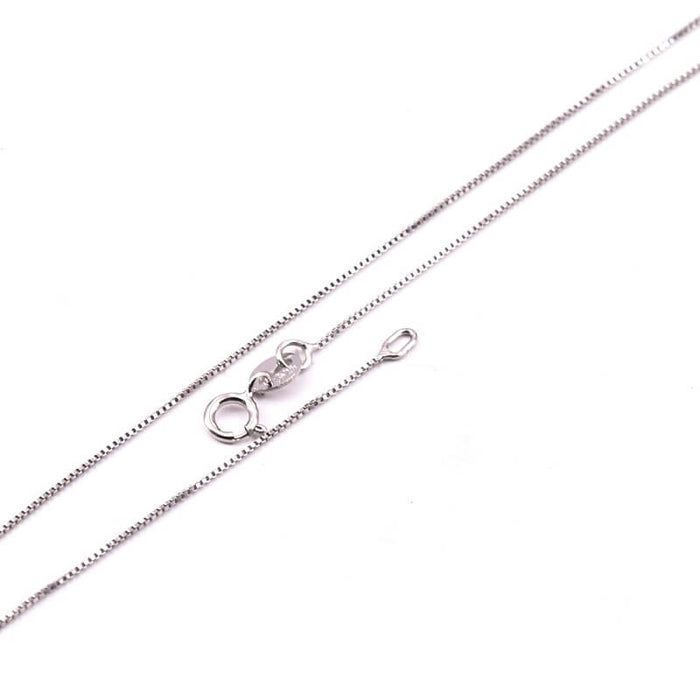 Halskette Quadratisch 0,8 mm Sterlingsilber rhodiniert 45 cm (1)