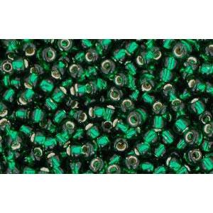 Achat cc36 - perles de rocaille Toho 11/0 silver lined green emerald (10g)