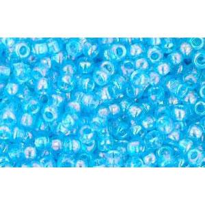 cc163 - perles de rocaille Toho 11/0 transparent rainbow aquamarine (10g)