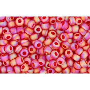 Achat cc165bf - perles de rocaille Toho 11/0 transparent rainbow frosted siam ruby (10g)