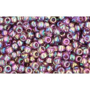 cc166b - perles de rocaille Toho 11/0 transparent rainbow medium amethyst (10g)