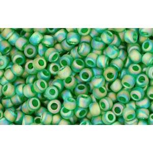 Achat cc167bf - perles de rocaille Toho 11/0 transparent rainbow frosted green grass (10g)