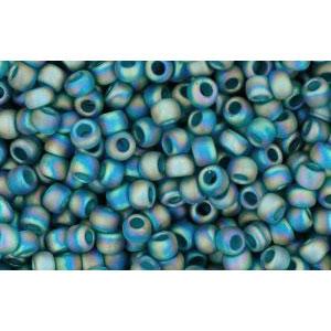 cc167bdf - perles de rocaille Toho 11/0 transparent rainbow frosted teal (10g)