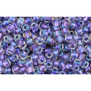 cc265 - perles de rocaille Toho 11/0 rainbow crystal/métallic purple lined (10g)