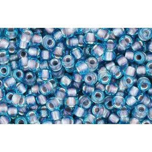 Achat cc277 - perles de rocaille Toho 11/0 aqua/lavender lined (10g)