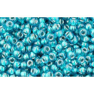 cc377 - perles de rocaille Toho 11/0 light sapphire/métallic teal lined (10g)