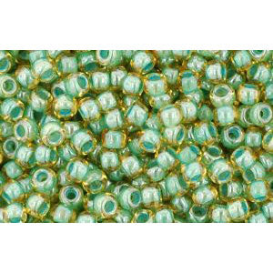 cc380 - perles de rocaille Toho 11/0 topaz/mint julep lined (10g)