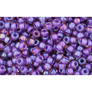 cc928 - perles de rocaille Toho 11/0 rainbow rosaline/opaque purple (10g)