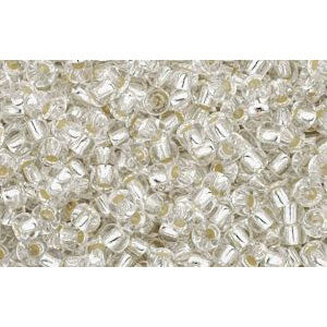 cc21 - perles de rocaille Toho 11/0 silver lined crystal (10g)