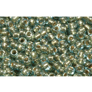 cc990 - perles de rocaille Toho 11/0 gold lined aqua (10g)