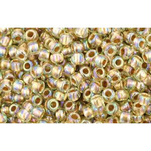 cc998 - perles de rocaille Toho 11/0 gold lined rainbow light jonquil (10g)