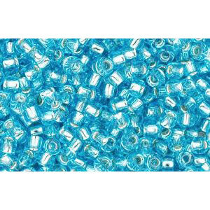 cc23 - perles de rocaille Toho 11/0 silver lined aquamarine (10g)