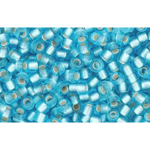 cc23f - perles de rocaille Toho 11/0 silver lined frosted aquamarine (10g)
