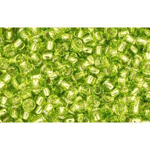 cc24 - perles de rocaille Toho 11/0 silver lined lime green (10g)