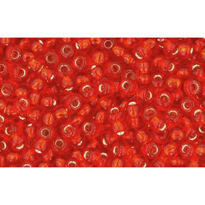 Achat cc25 - perles de rocaille Toho 11/0 silver lined light siam ruby (10g)