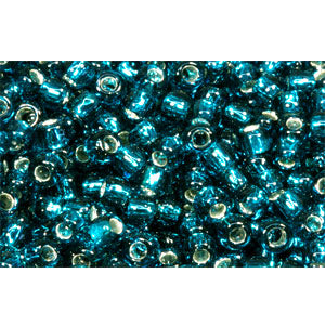 cc27bd - perles de rocaille Toho 11/0 silver lined teal (10g)