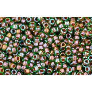 Achat cc249 - perles de rocaille Toho 15/0 inside colour peridot/emerald lined (5g)