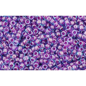 Achat cc252 - perles de rocaille Toho 15/0 inside colour aqua/purple lined (5g)