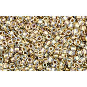 Achat cc262 - perles de rocaille Toho 15/0 inside colour crystal/gold lined (5g)