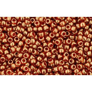cc329 - perles de rocaille Toho 15/0 gold lustered african sunset (5g)