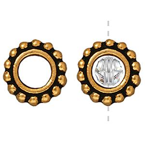 Achat Perle anneau métal doré or fin vieilli for 6mm beads 11mm (1)