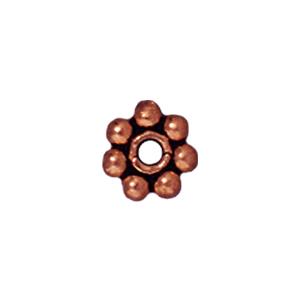 Achat Perle rondelle métal plaqué cuivre vieilli 4mm (10)
