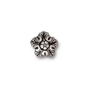 Coquilles feuille de chene métal plaqué argent vieilli 9mm (1)