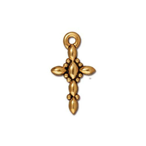 Achat Pendentif Charm Croix Rétro Plaqué Doré Qualité Antique 19x10mm (1)