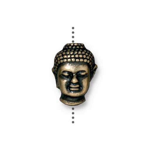 Perle Bouddha Laiton Oxydé 14mm Trou: 2mm (1)