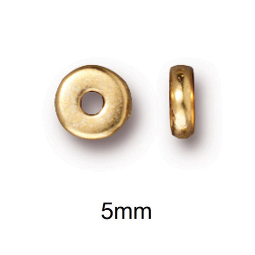 Achat Perle Rondelle Heishi Métal Doré à l&#39;Or Fin 5x1mm (10)