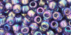 cc166d - perles de rocaille toho 6/0 transparent rainbow sugar plum (10g)