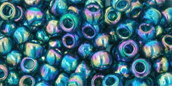 cc167bdf - perles de rocaille Toho 6/0 transparent rainbow frosted teal (10g)