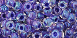Achat cc181 - perles de rocaille Toho 6/0 rainbow crystal/tanzanite lined (10g)