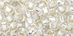 cc21 - perles de rocaille Toho 6/0 silver lined crystal (10g)