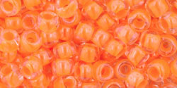 cc802 - perles de rocaille toho 6/0 luminous neon orange (10g)