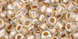 cc994 - perles de rocaille Toho 6/0 gold lined rainbow crystal (10g)