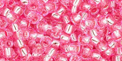 cc38 - perles de rocaille Toho 8/0 silver-lined pink (10g)