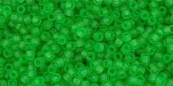 cc7f - perles de rocaille Toho 15/0 transparent frosted peridot (5g)