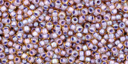 cc926 - perles de rocaille Toho 15/0 light topaz/opaque lavender lined (5g)