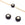 Vente au détail Perles Rondes Vernis Noir Avec étoile Laiton Doré 8mm - Trou 0.8mm (2)