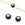 Perlengroßhändler in der Schweiz Glasperle Flach Rund Schwarz Mit Stern Golden 8mm - Loch 0.8mm (2)