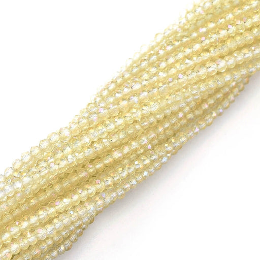 Achat Perles Rondes Verre à Facettes Cristal Rainbow 2mm - Trou: 0.5mm (1fil)
