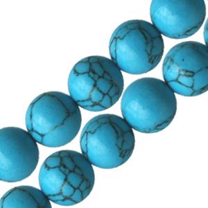 Perles rondes turquoise reconstituee 12mm sur fil (1)
