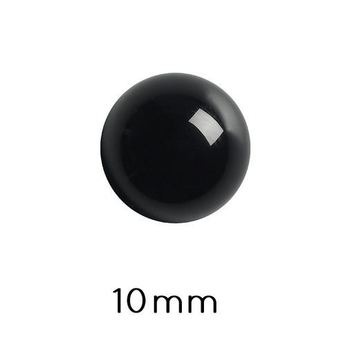 Kaufen Sie Perlen in der Schweiz Runder Cabochon aus schwarzem Achat, 10 mm (1)