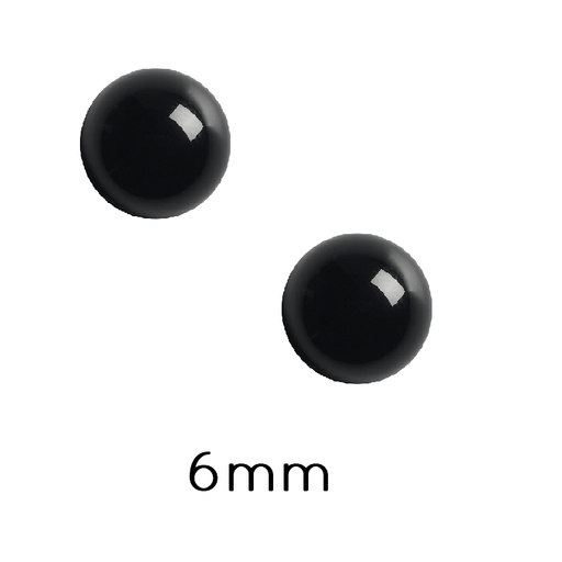 Cabochon Rond Agate Noire 6mm (2)