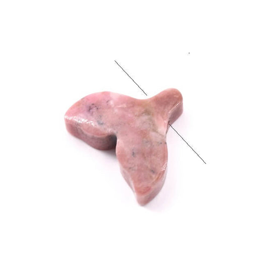 Achat Pendentif Queue de Baleine Sculptée en Rhodonite 15x13mm - Trou: 1mm (1)